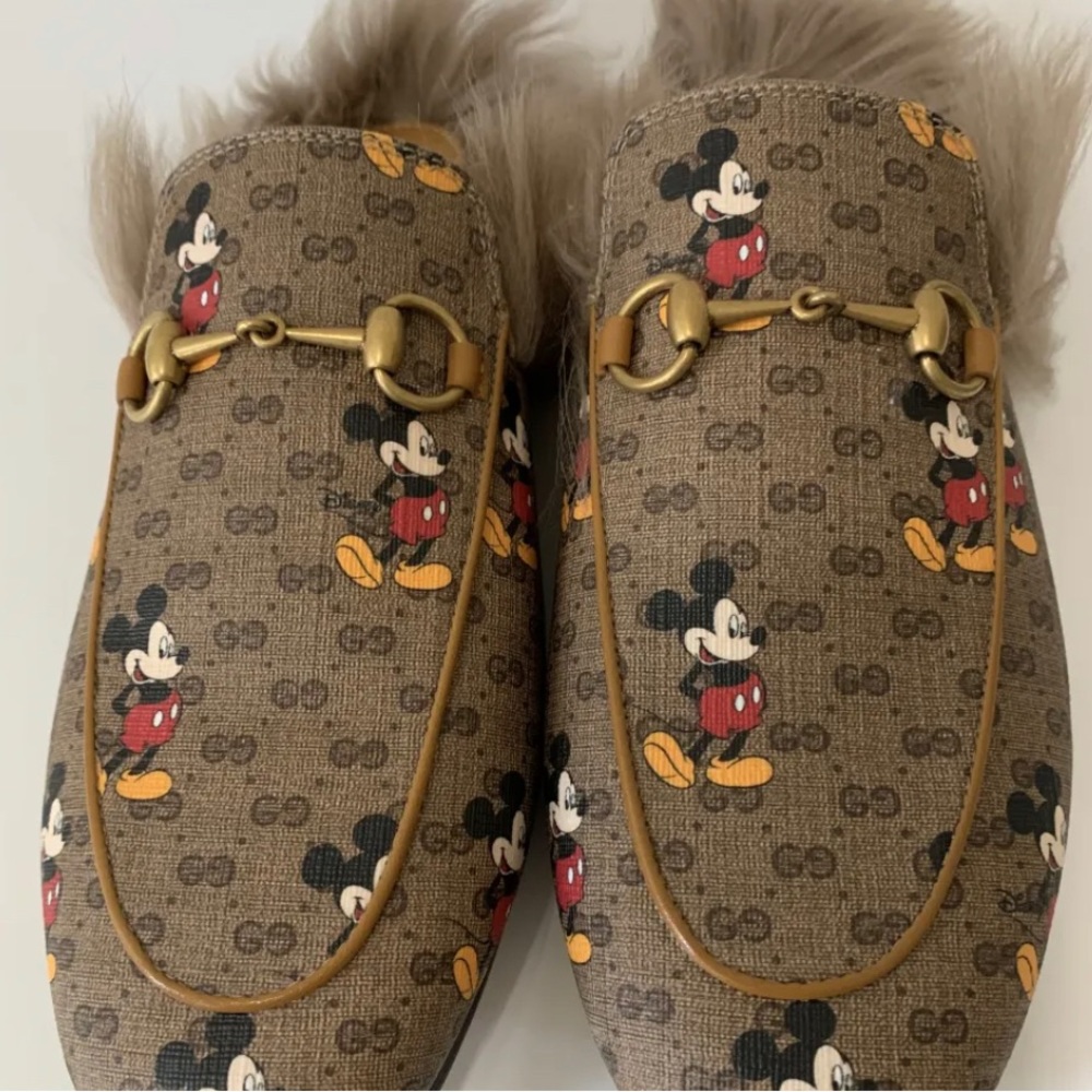 gucci loafers size 8. Mickey Mouse addition.